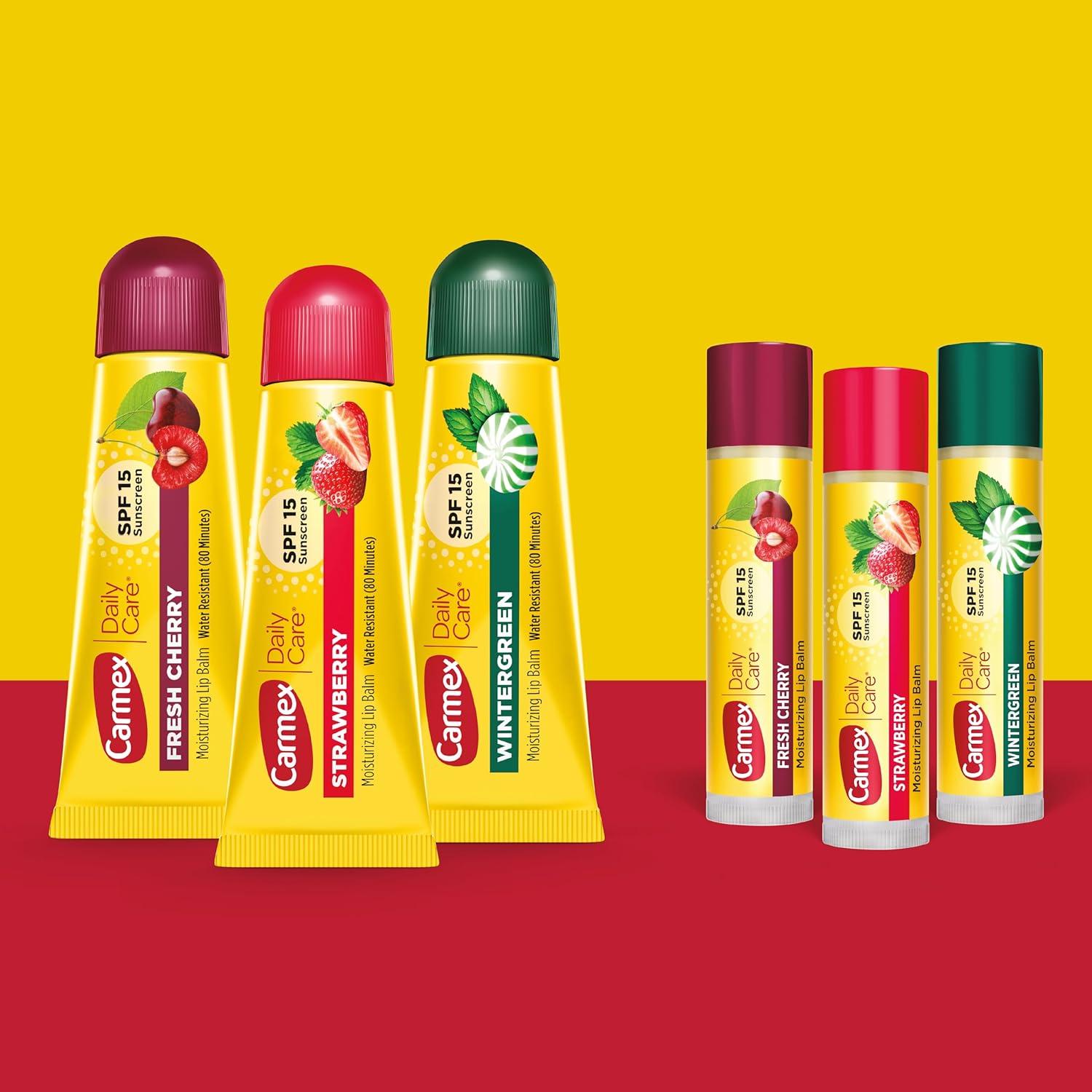 image:imageCarmex Daily Care Moisturizing Lip Balm Pack SPF 15 MultiFlavor Lip Care Variety Pack Bag 9 Count 6 Tubes 3 SticksBag 9 Count 6 Tubes 3 Sticks