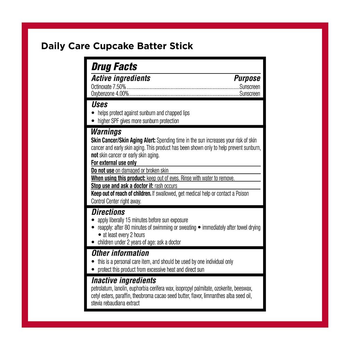 image:imageCarmex Daily Care Moisturizing Lip Balm Sticks SPF 15 Cupcake Batter Flavor 9 Count9 Count 7 Sticks 2 Tubes