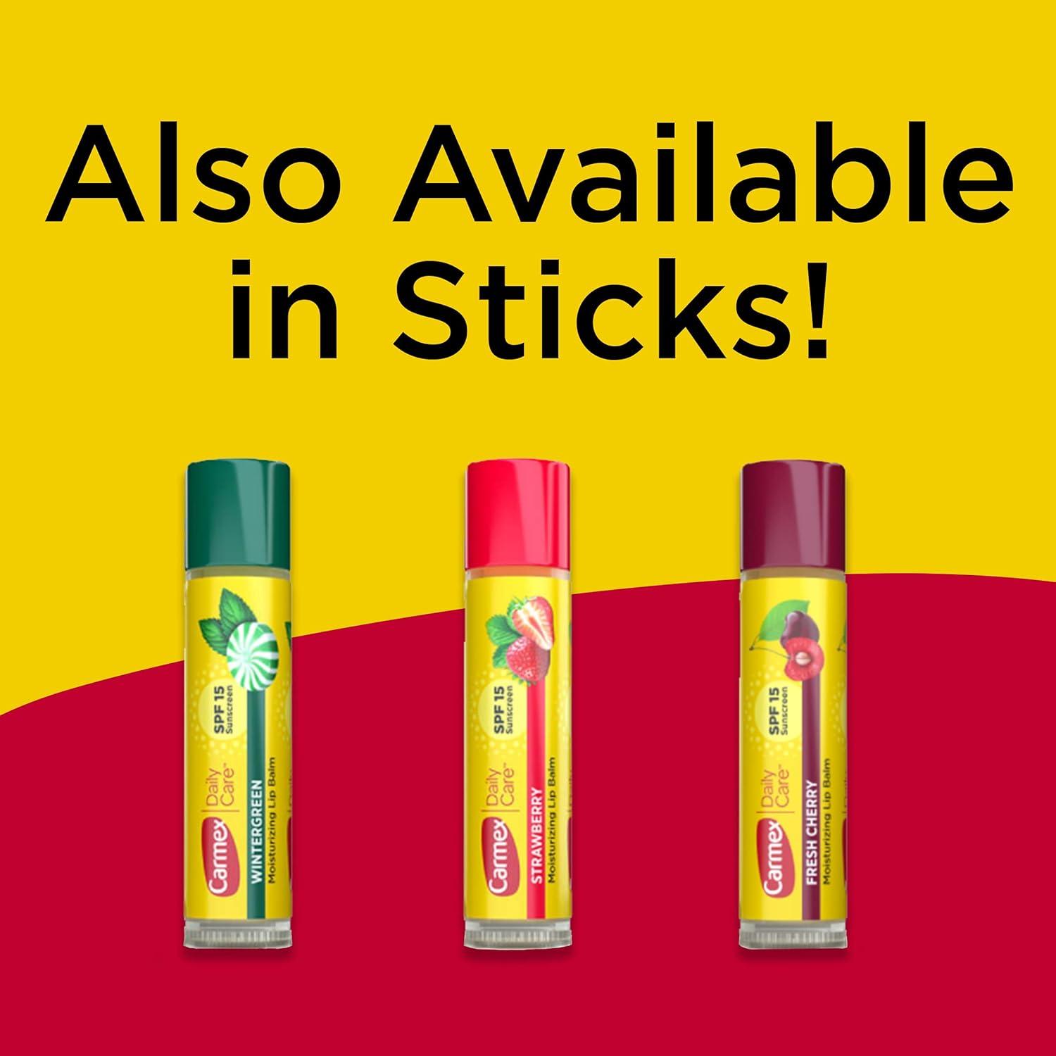 image:imageCarmex Daily Care Moisturizing Lip Balm Tubes with SPF Fresh Cherry Strawberry and Wintergreen Lip Balm Pack 035 OZ 5 Packs of 318