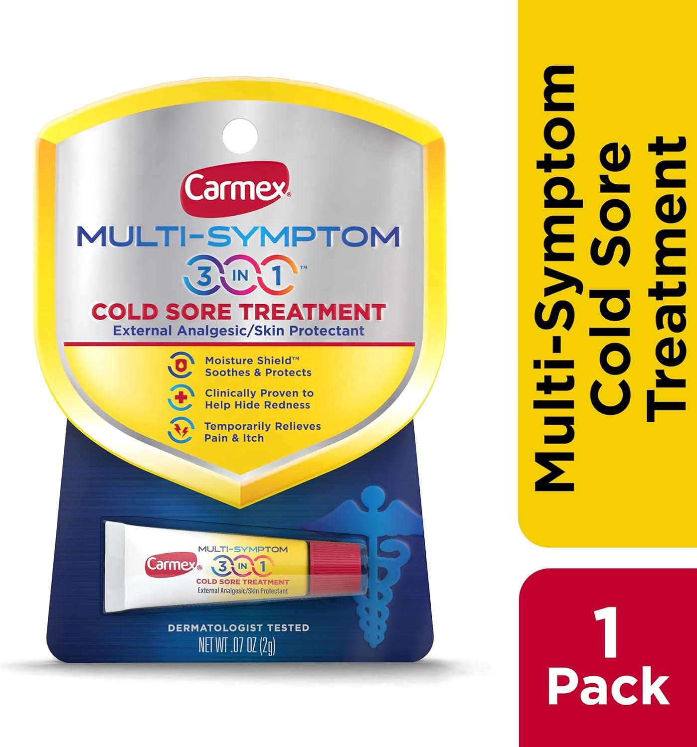 image:imageCarmex MultiSymptom 3in1 Cold Sore Treatment 007 OZ007 Ounce Pack of 1