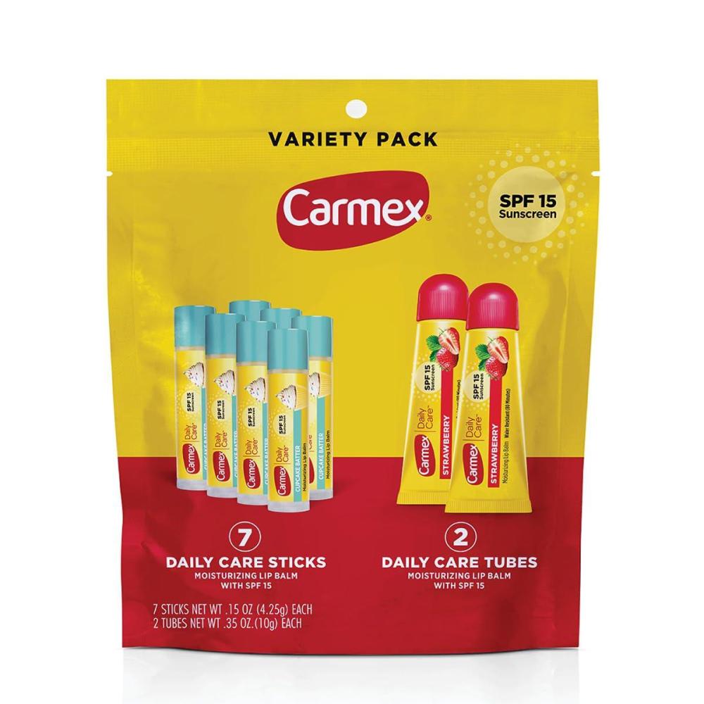 image:imageCarmex Daily Care Moisturizing Lip Balm Sticks SPF 15 Cupcake Batter Flavor 9 Count9 Count 7 Sticks 2 Tubes