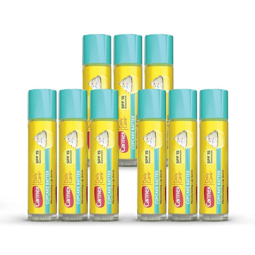 image:imageCarmex Daily Care Moisturizing Lip Balm Sticks SPF 15 Cupcake Batter Flavor 9 Count9 Count Pack of 1