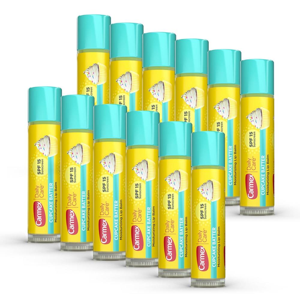 image:imageCarmex Daily Care Moisturizing Lip Balm with SPF 15 Cupcake Batter Lip Balm Sticks 015 OZ Each 12 Count