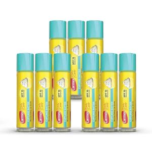 Carmex Daily Care Moisturizing Lip Balm Sticks, SPF 15, Cupcake Batter Flavor, 9 Count(9 Count (Pack of 1))