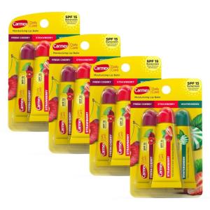 Carmex Daily Care Moisturizing Lip Balm Tubes with SPF, Fresh Cherry, Strawberry and Wintergreen Lip Balm Pack, 0.35 OZ – (5 Packs of 3)(12)