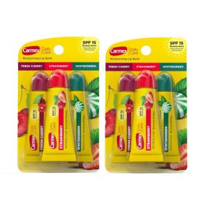 Carmex Daily Care Moisturizing Lip Balm Tubes with SPF, Fresh Cherry, Strawberry and Wintergreen Lip Balm Pack, 0.35 OZ – (5 Packs of 3)(6)