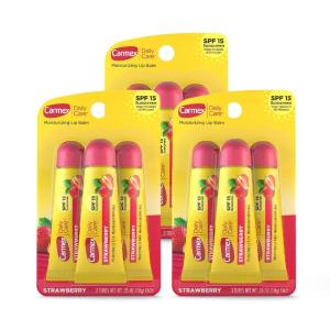 Carmex Daily Care Moisturizing Lip Balm with SPF 15, Strawberry Lip Balm Tubes, 0.35 OZ Each – 3 Count (Pack of 3)