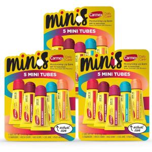 Carmex Daily Care and Daily Care Minis Moisturizing Lip Balm Pack, SPF 15, Multi-Flavor Lip Care Variety Pack Bag, 8 Count (3 Sticks, 5 Mini Tubes)(Minis only 3 packs of 5)
