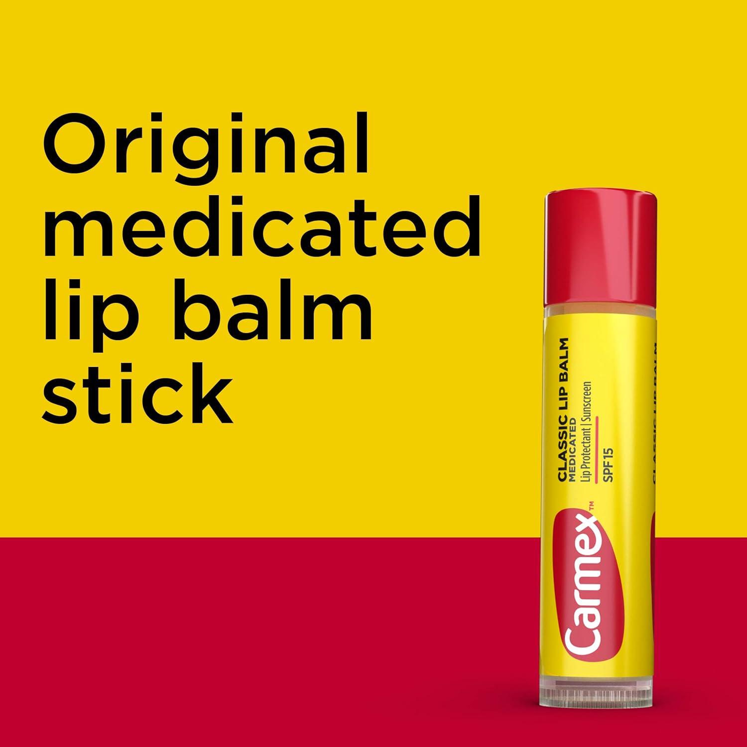 image:imageCarmex Classic Medicated Lip Balm Sticks Lip Moisturizer for Chapped Lips 12 Count 4 Packs of 33 Count Pack of 4