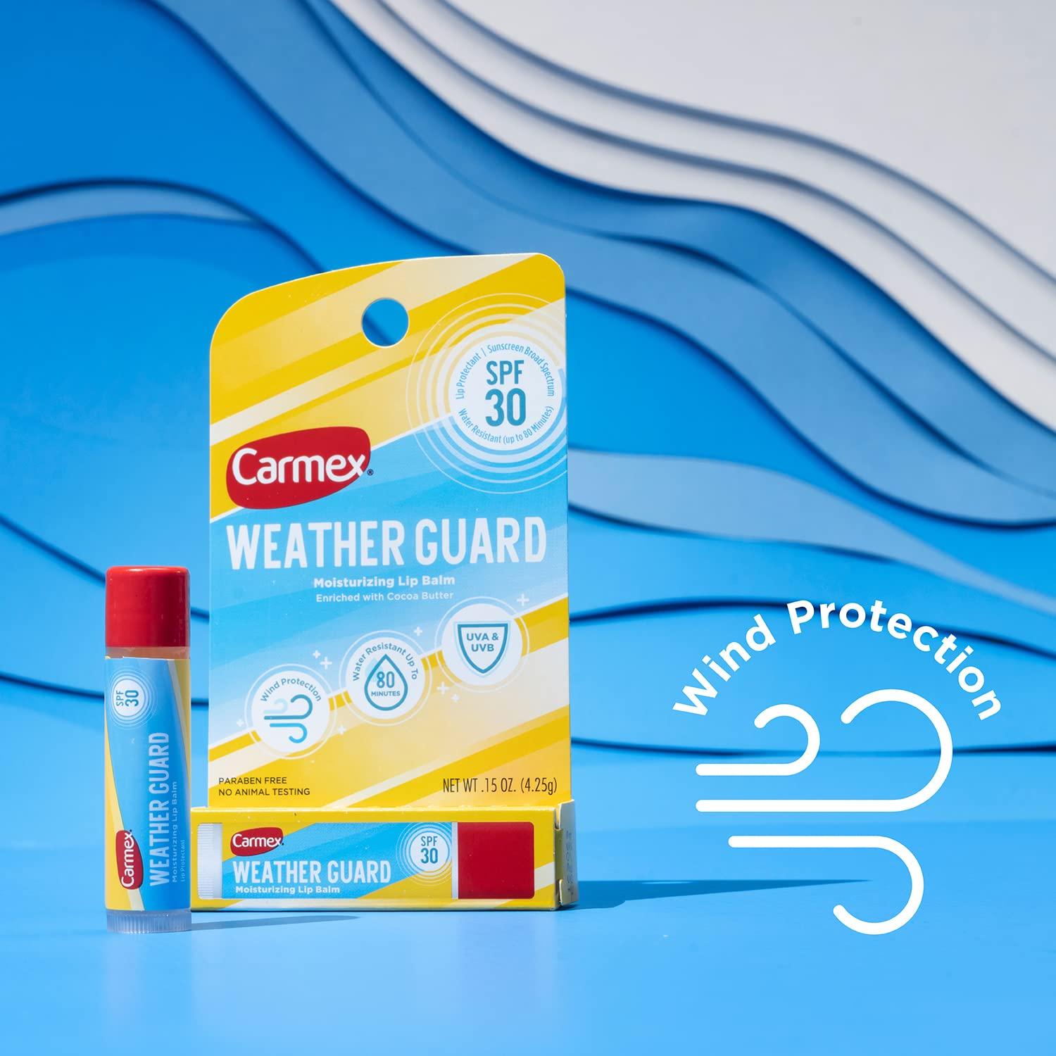 image:imageCarmex Weather Guard Moisturizing Lip Balm Stick SPF 30 Sunscreen Broad Spectrum 4 Count 4 Packs of 1