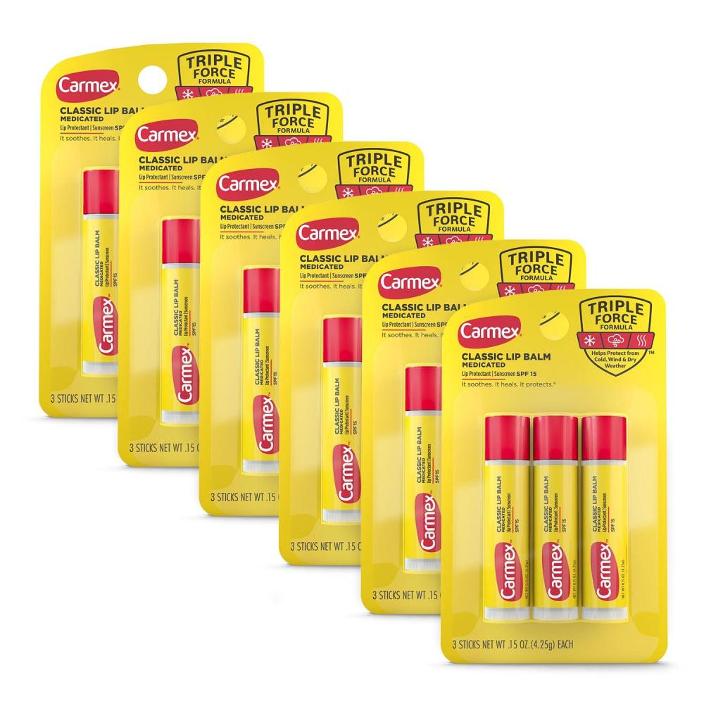 image:imageCarmex Classic Lip Balm Medicated 035 oz18 Count 015 Ounce each