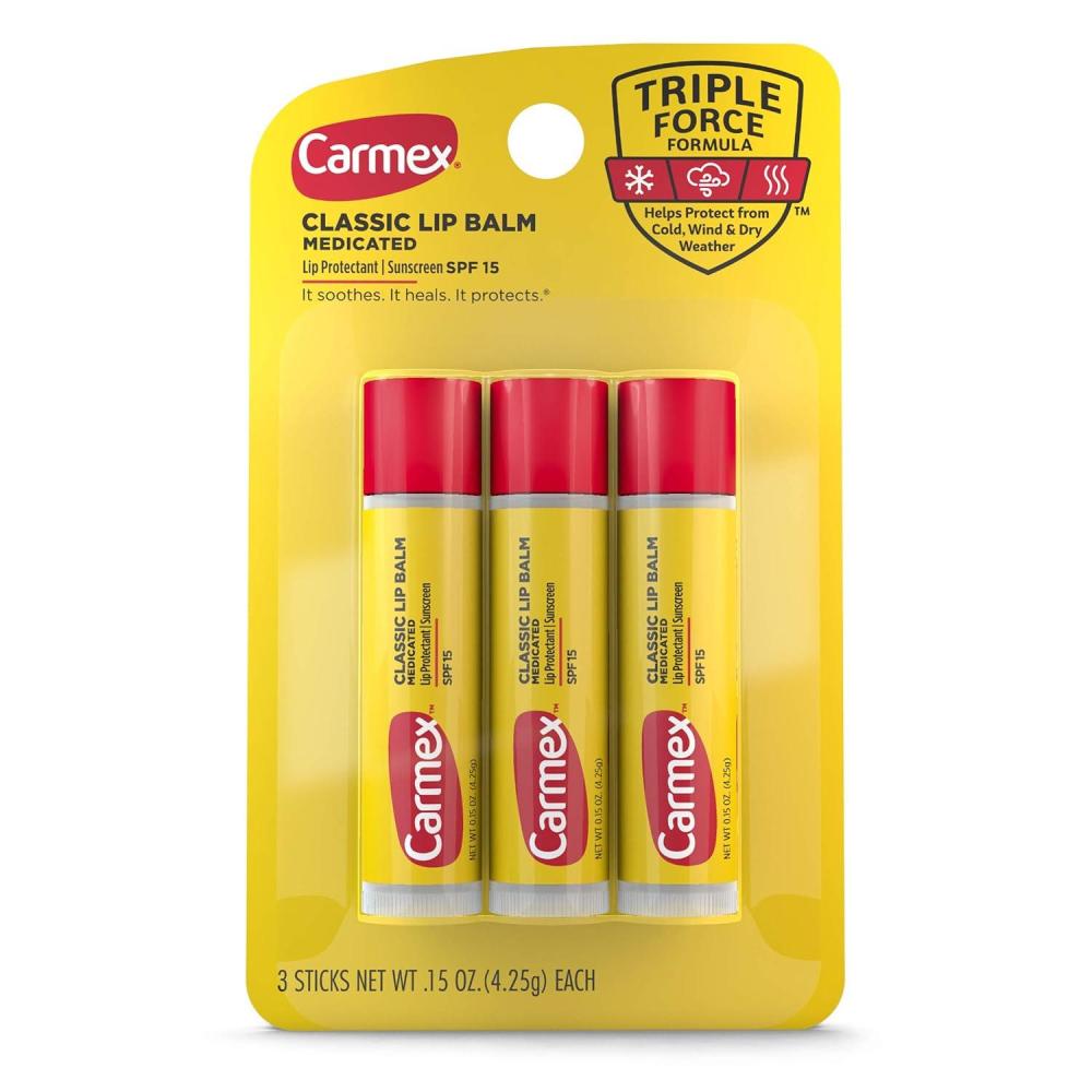 image:imageCarmex Classic Lip Balm Medicated 035 oz3 Count 015 Ounce each