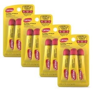 Carmex Classic Lip Balm, Medicated, 0.35 oz(12 Count (0.35 Ounce each))