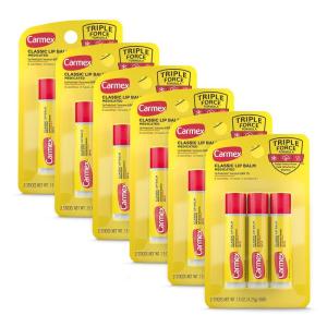 Carmex Classic Lip Balm, Medicated, 0.35 oz(18 Count (0.15 Ounce each))