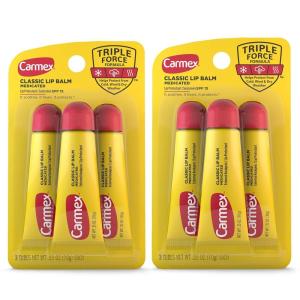 Carmex Classic Lip Balm, Medicated, 0.35 oz(6 Count (0.35 Ounce each))